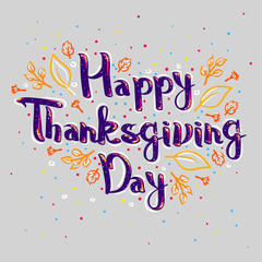 Lettering greeting cards with text Happy Thanksgiving day