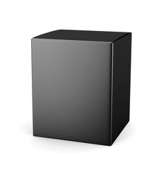 Naklejka premium Template black cardboard package box for cosmetic products isola