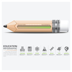 Education And Learning Infographic With Scale Pencil