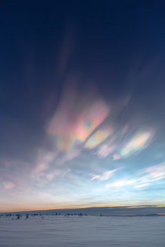 Stratospheric clouds, Lapland, Finland, Europe 