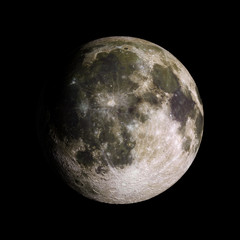 Moon Solar system planet on black background 3d rendering. Elements of this image furnished by NASA