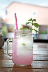 Iced Lychee/Lychee fizzy drink with mint and soda