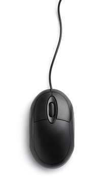 Top view of black computer mouse