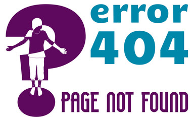 web page error 404, page not found, isolated illustration, vector with boy silhouette