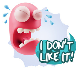 3d Illustration Sad Character Emoji Expression saying I Don't Li