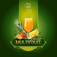Fruits. Fresh juice. Vector