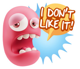 3d Illustration Sad Character Emoji Expression saying I Don't Li