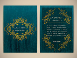 Cover design with ornamental frame. Retro style. Brochure, flyer, invitation or certificate. Size a4. Vector illustration, eps10.