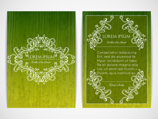 Cover design with ornamental frame. Retro style. Brochure, flyer, invitation or certificate. Size a4. Vector illustration, eps10.