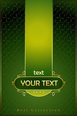 Gold frame on green background