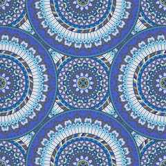 Ornate floral seamless texture, endless pattern with vintage mandala elements.