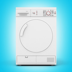 dryer machine on blue gradient background 3d