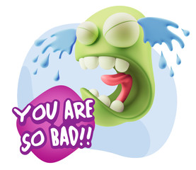Obraz premium 3d Illustration Sad Character Emoji Expression saying You are so