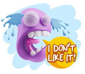 3d Illustration Sad Character Emoji Expression saying I Don't Li