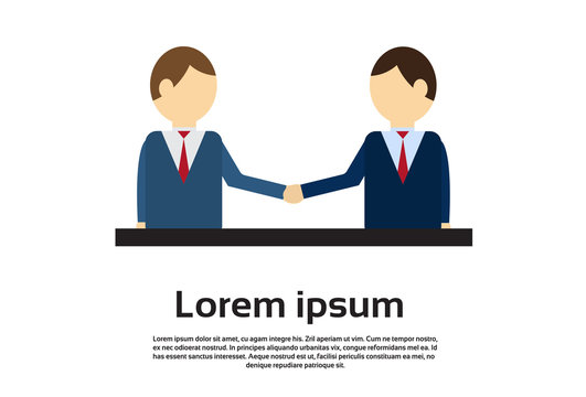 Two Businessman Hand Shake, Business Man Handshake Agreement Concept