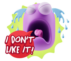 3d Illustration Sad Character Emoji Expression saying I Don't Li