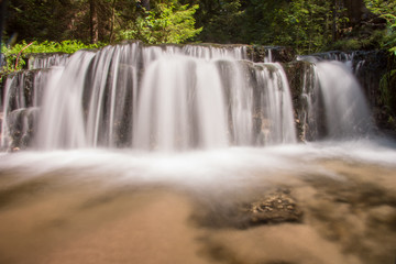 Waterfall on a Derr Brook in Roztocze - focused - long exposure