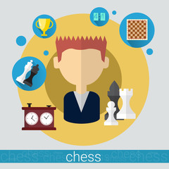 Chess Game Player Young Man Icon