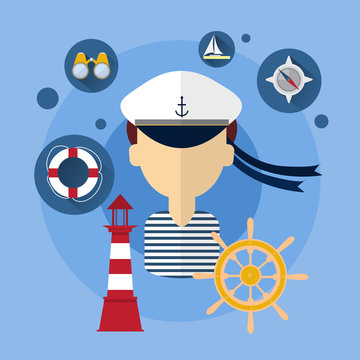 Sailor Man Ship Crew Icon