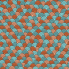 Simple doodle abstract pattern. Seamless hand drawn background. Vector illustration.