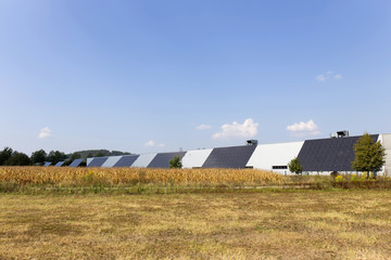 Solar Power Station on the summer Meadow 