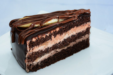 Banana topped chocolate cake