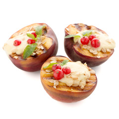 Grilled peaches dessert