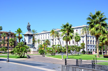 Naklejka premium Monument to Cavour in Rome, Italy