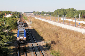 Fototapeta premium LGV SEA ligne à grande vitesse Sud Europe Atlantique Paris Bordeaux Voies posées 
