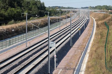 Naklejka premium LGV SEA ligne à grande vitesse Sud Europe Atlantique Paris Bordeaux Voies posées 