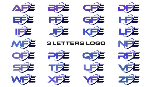 3 letters modern generic swoosh logo AFE, BFE, CFE, DFE, EFE, FFE, GFE, HFE, IFE, JFE, KFE, LFE, MFE, NFE, OFE, PFE, QFE, RFE, SFE, TFE, UFE, VFE, WFE, XFE, YFE, ZFE