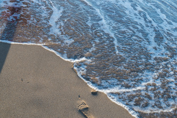 footsteps on a sandy beach