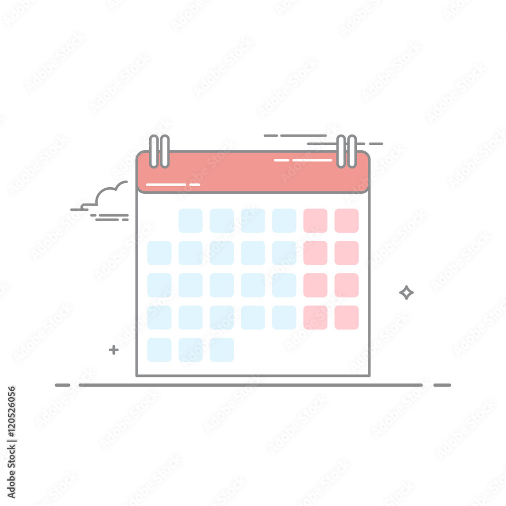 Poster the concept of wall-calendar made in a linear style with a dark stroke. the daily days of the week a