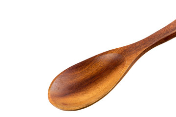 Wooden spoon isolated on white background
