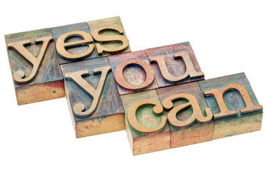 Yes you can - motivational phrase in wood type