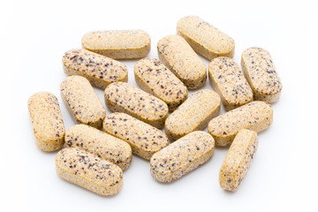 Alternative Medicine. Vitamin capsules. Homeopathic supplement.