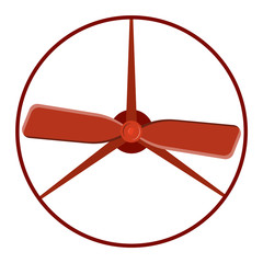 Turbine plane icon propeller fan rotation technology equipment. Fan blade, wind ventilator propeller plane fan equipment. Vector illustration propeller plane turbine vector industrial ventilator