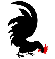 Silhouette of a rooster-vector. Symbol of New Year 2017 