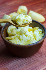 cottage cheese with a banana