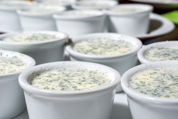 Bowl of white yogurt