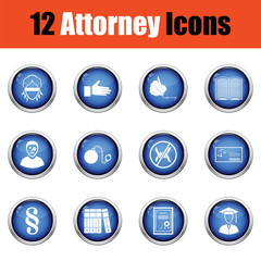 Set of attorney icons.