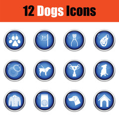 Set of dog breeding icons.