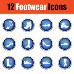 Set of footwear icons.