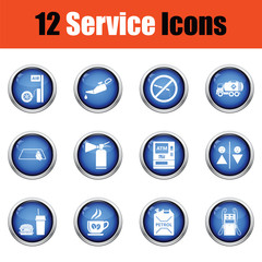 Set of twelve Petrol station icons.