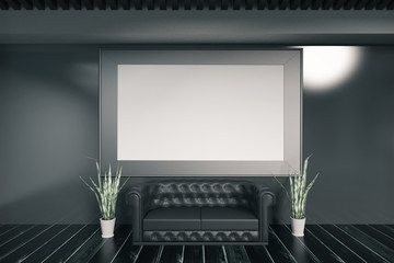 Dark interior with frame