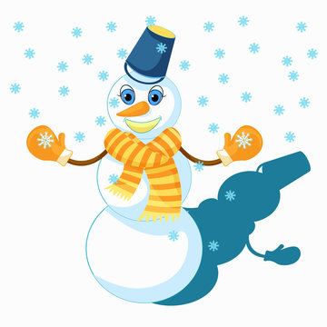 Snowman to celebrate the new year.  illustration