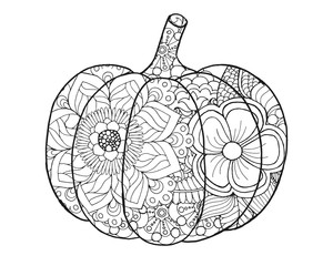 Zentangle stylized pumpkin