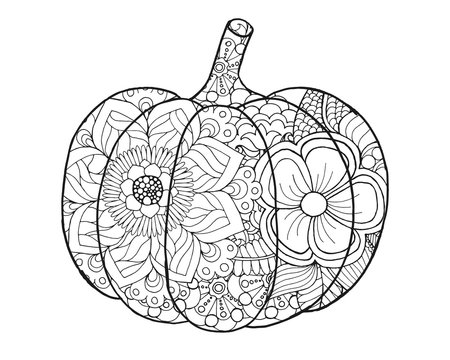 Zentangle stylized pumpkin