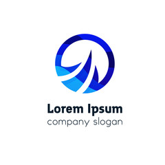 Abstract layered watter sign icon company logo vector design