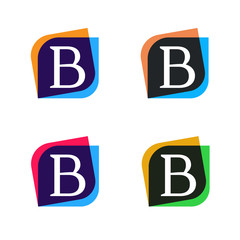 Abstract shape element company logo sign icon vector design. B l